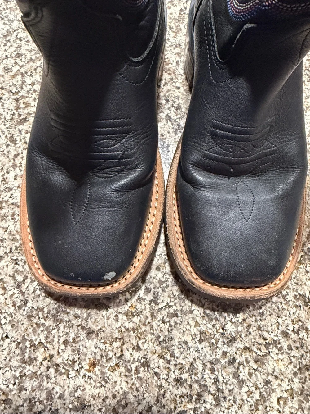 Shyanne Black with pink and turquoise embroidery Cowboy Boots Leather